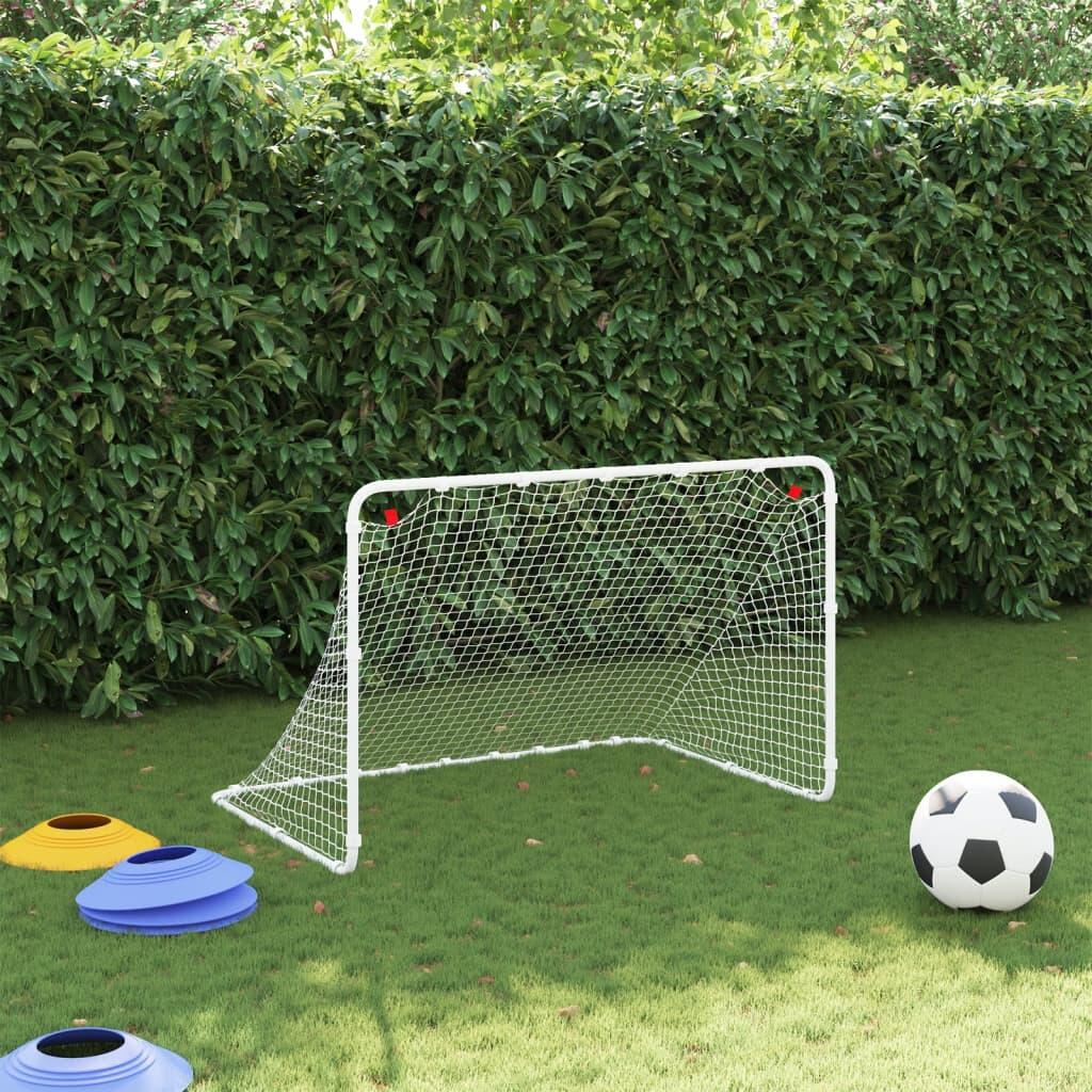Portería de fútbol acero blanco 3/5
