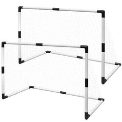 VidaXL Lot de 2 mini-buts de football avec filets 91,5x48x61 cm.