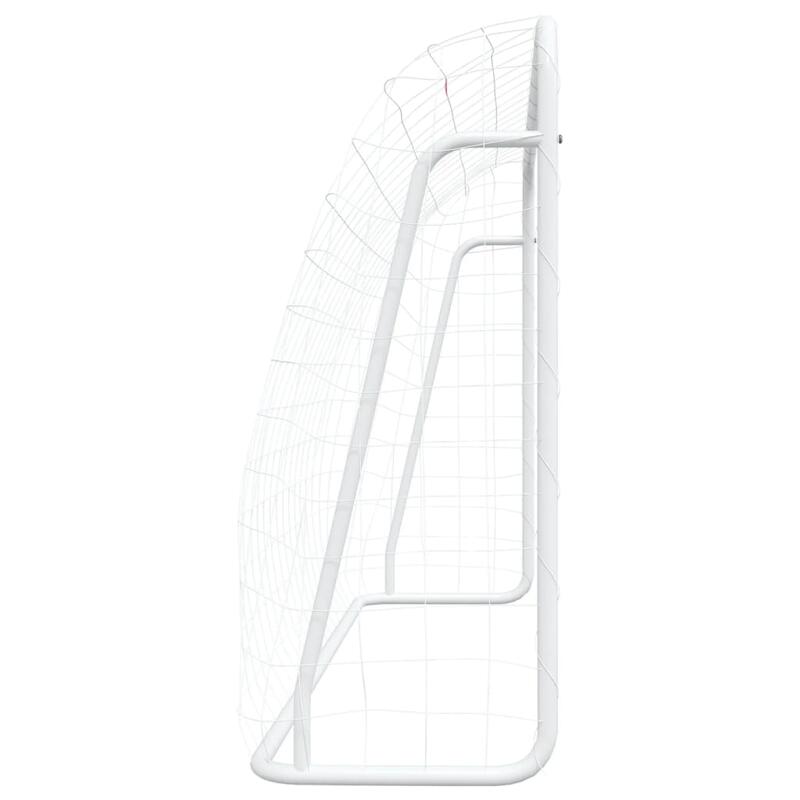 VidaXL Poartă de fotbal cu plasă 214 x 75 x 152 cm oțel vopsit și poliester alb