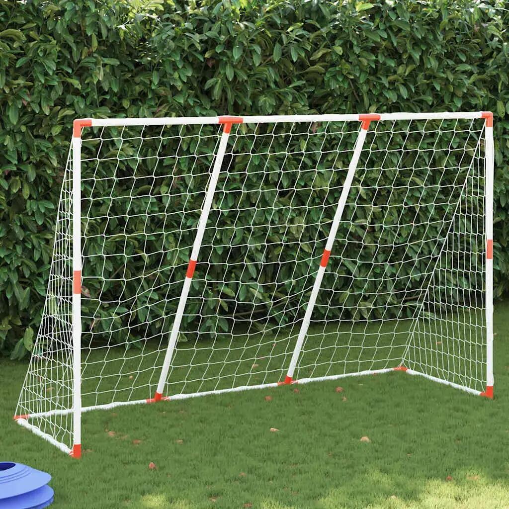 VidaXL Kids 2-in-1 Football Goal with Balls 184x64x124 cm White