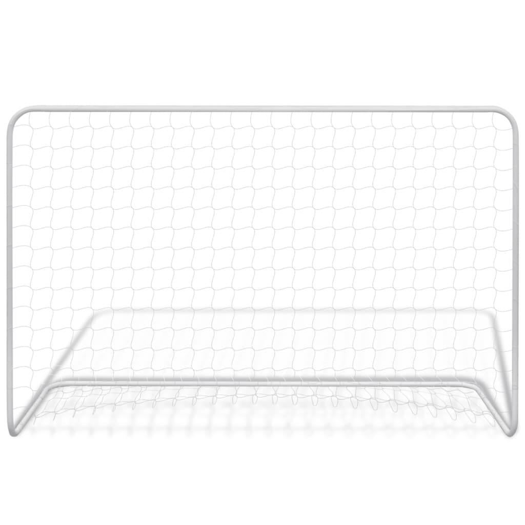 VidaXL 2x Bramki Piłkarskie z Siatkami 182x61x122 cm Stal Białe 3/5