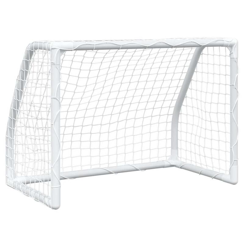 VidaXL porți de fotbal pentru copii 2 buc cu minge 64x35x48 cm metal alb