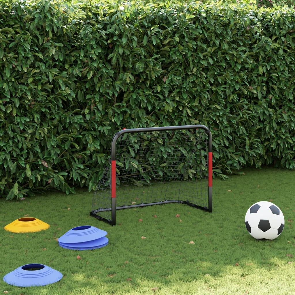 VidaXL Voetbaldoel met net 90x48x71 cm rood-zwart 3/6