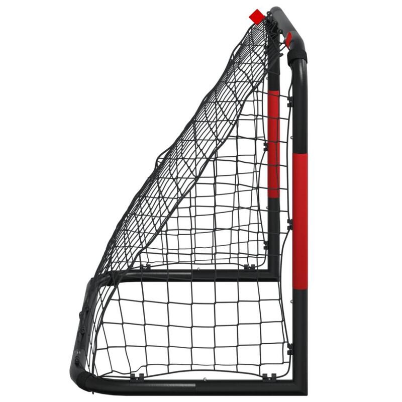 VidaXL Poartă de fotbal cu plasă 90x48x71 cm roșu-negru