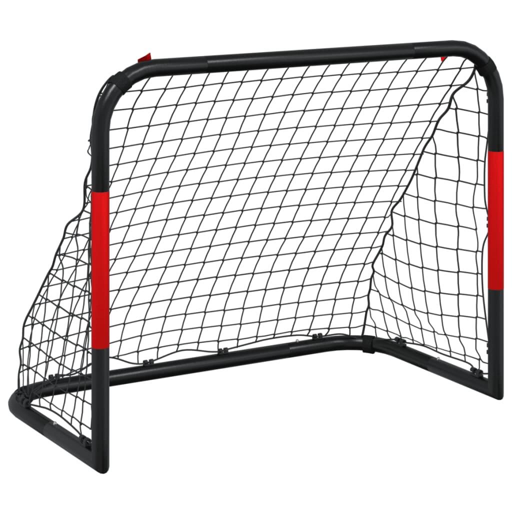VidaXL Voetbaldoel met net 90x48x71 cm rood-zwart 2/6