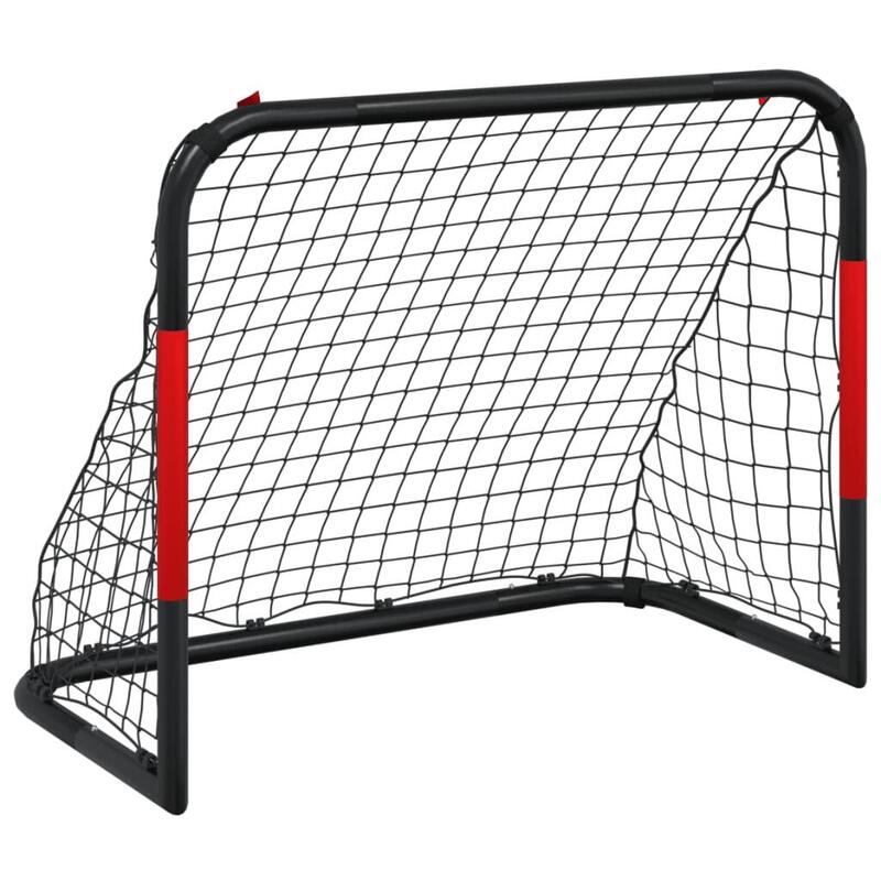 VidaXL Poartă de fotbal cu plasă 90x48x71 cm roșu-negru