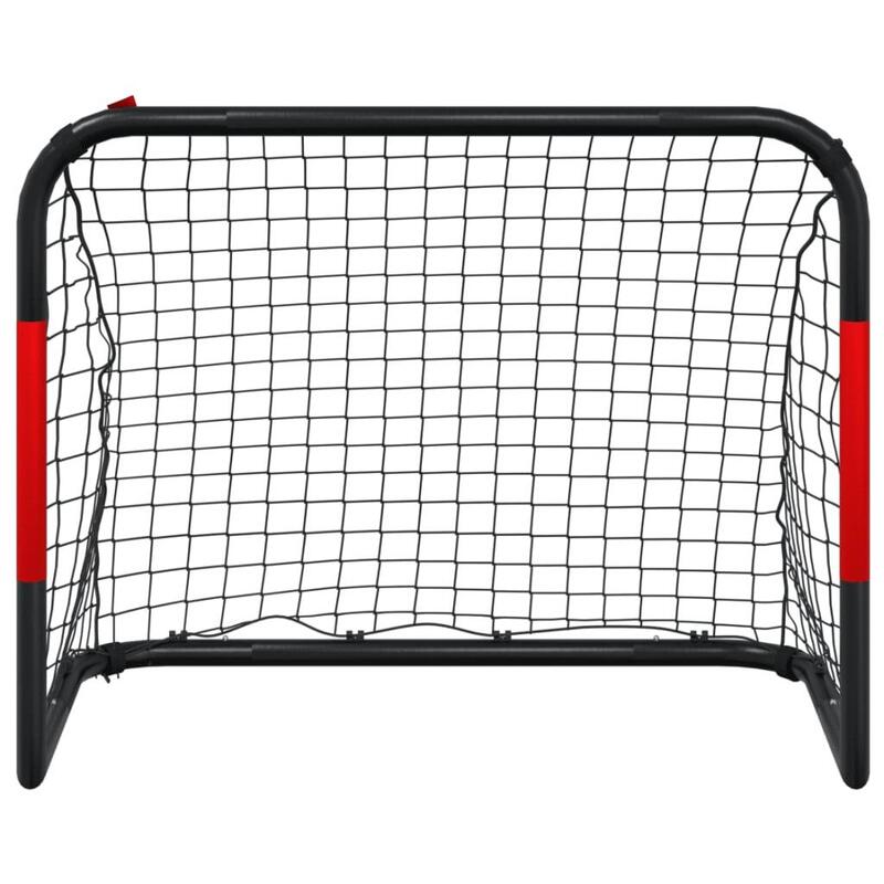 VidaXL Poartă de fotbal cu plasă 90x48x71 cm roșu-negru