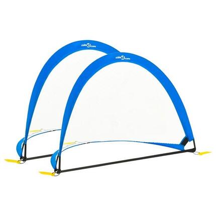VidaXL Lot de 2 buts de football pliables pour enfants avec sac 119x82x84,5 cm