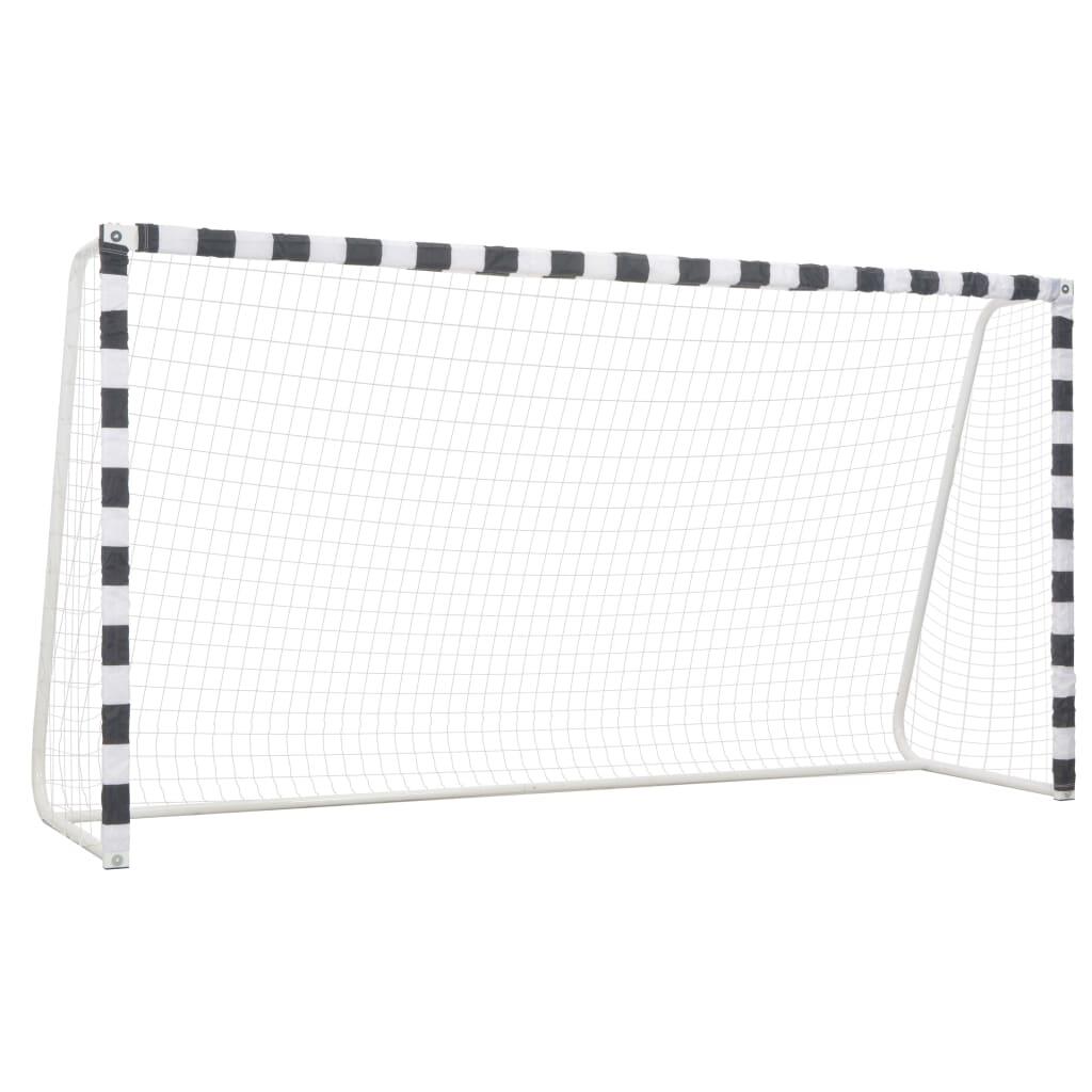 VidaXL But de football 300x160x90 cm métal noir et blanc 1/5