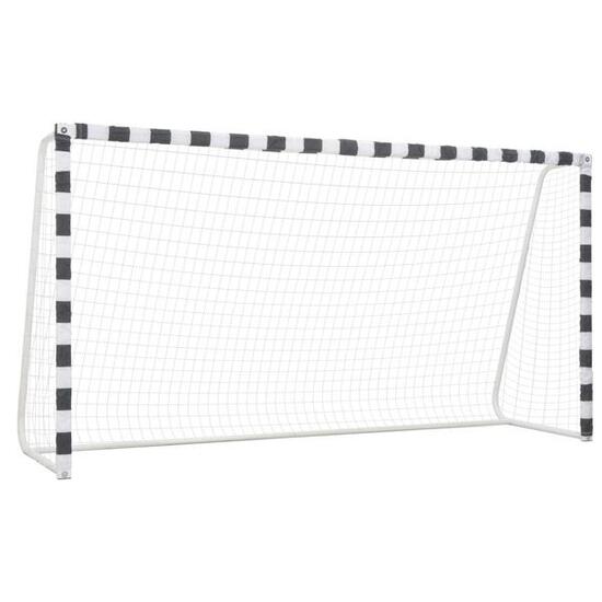 VidaXL Bramka do piłki nożnej 300x160x90 cm metal czarny i biały