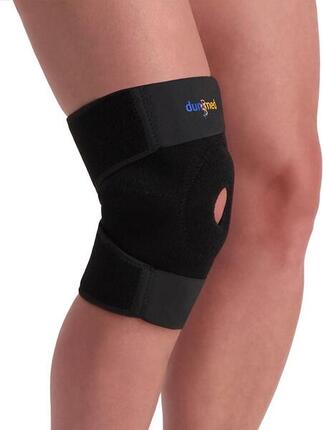 Wrap-around Kniestütze mit Klettverschluss schwarz