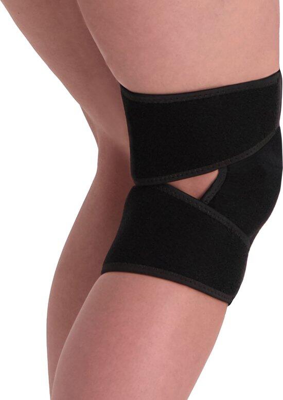Wrap-around Kniestütze mit Klettverschluss schwarz 4/5