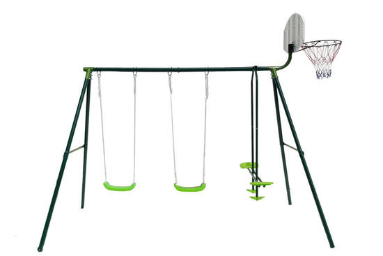 Balançoires trois agrès avec panier de basket
