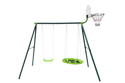 Balançoires deux agrès avec panier de basket