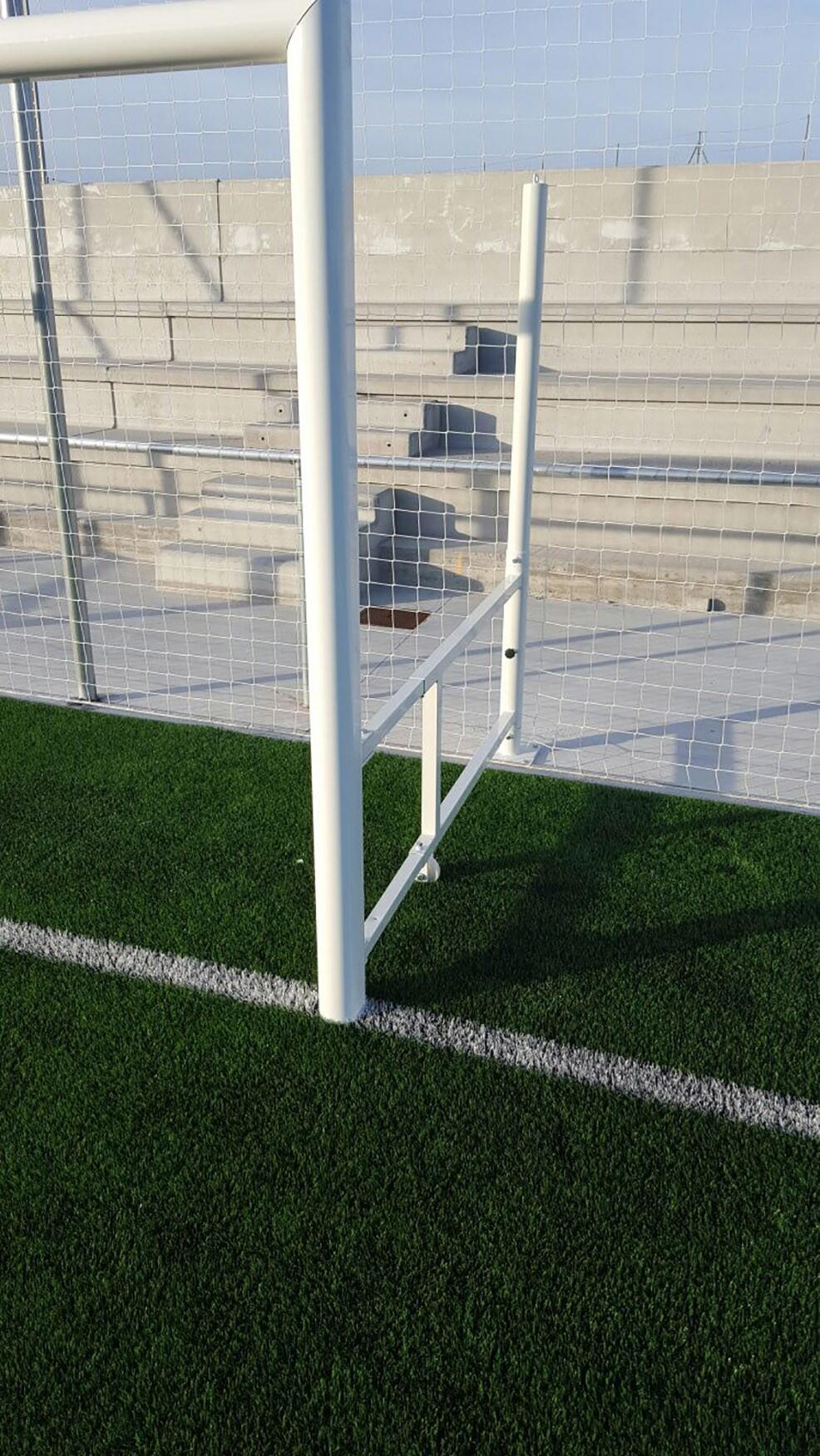 JUEGO PORTERÍAS ALUMINIO FÚTBOL 7  120X100 MM ABATIBLES ARQUILLOS LACADOS 4/5