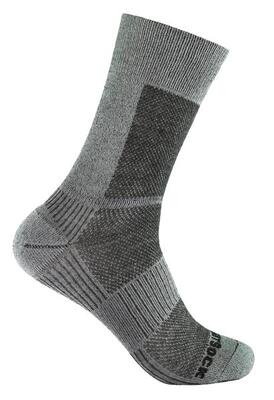 Wrightsock coolmesh merino crew - grijs/donkergrijs - dubbellaags anti-blaar