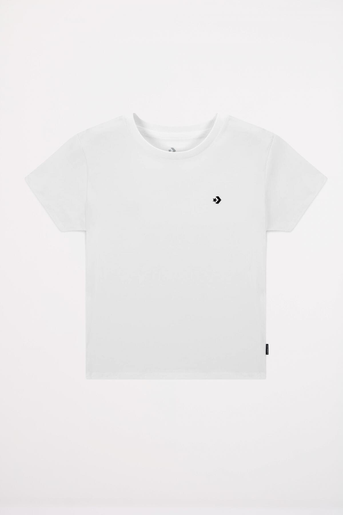T-shirt Converse Modell Slim Jersey Farbe Weiß 4/5
