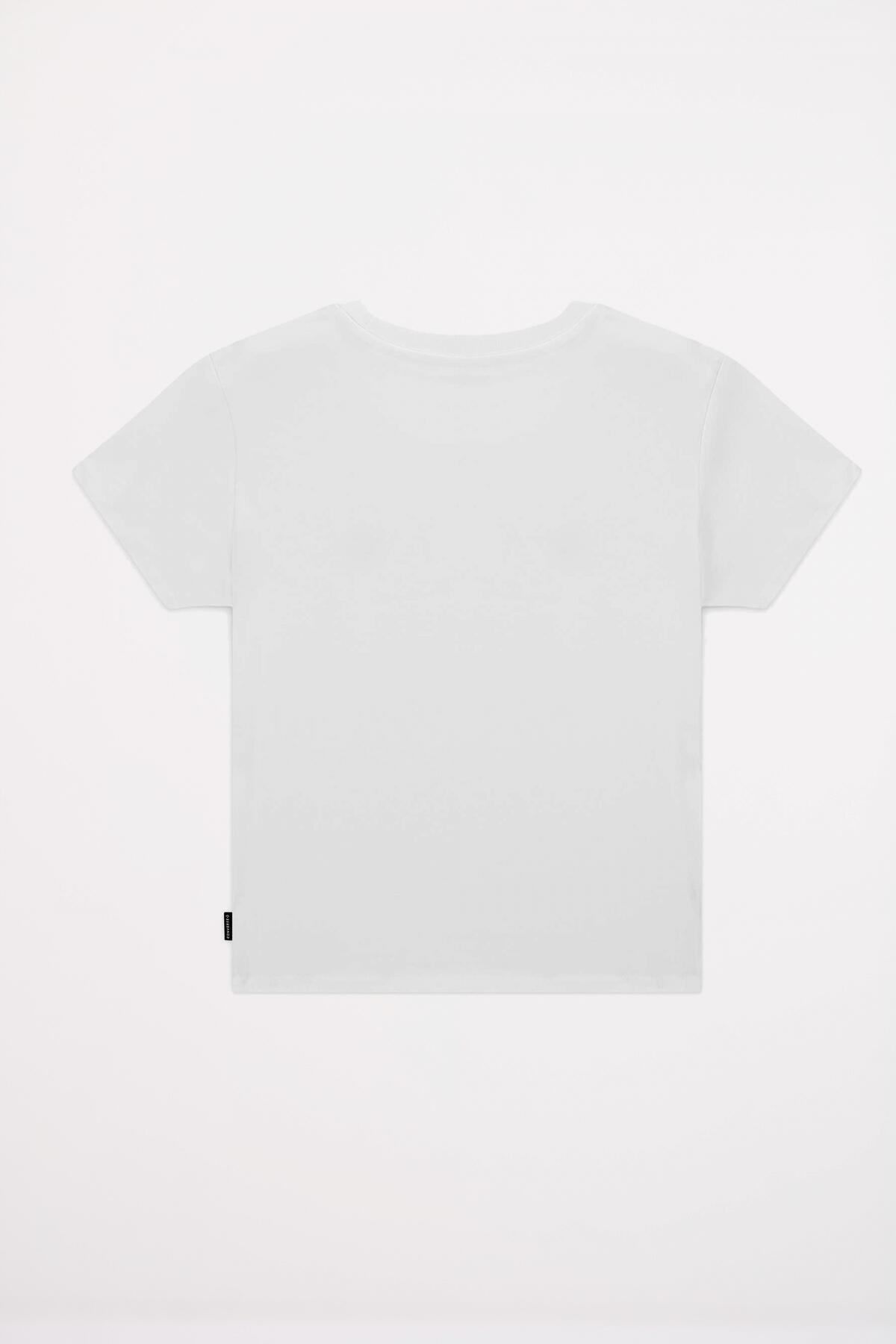 T-shirt Converse Modell Slim Jersey Farbe Weiß 5/5