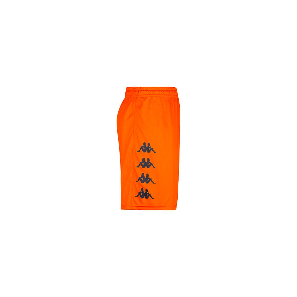 Pantaloncini sportivi da bambino in poliestere arancio da calcio 2/7