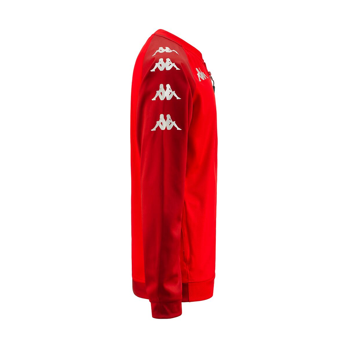 Felpa con zip da uomo in poliestere rosso da calcio 2/6