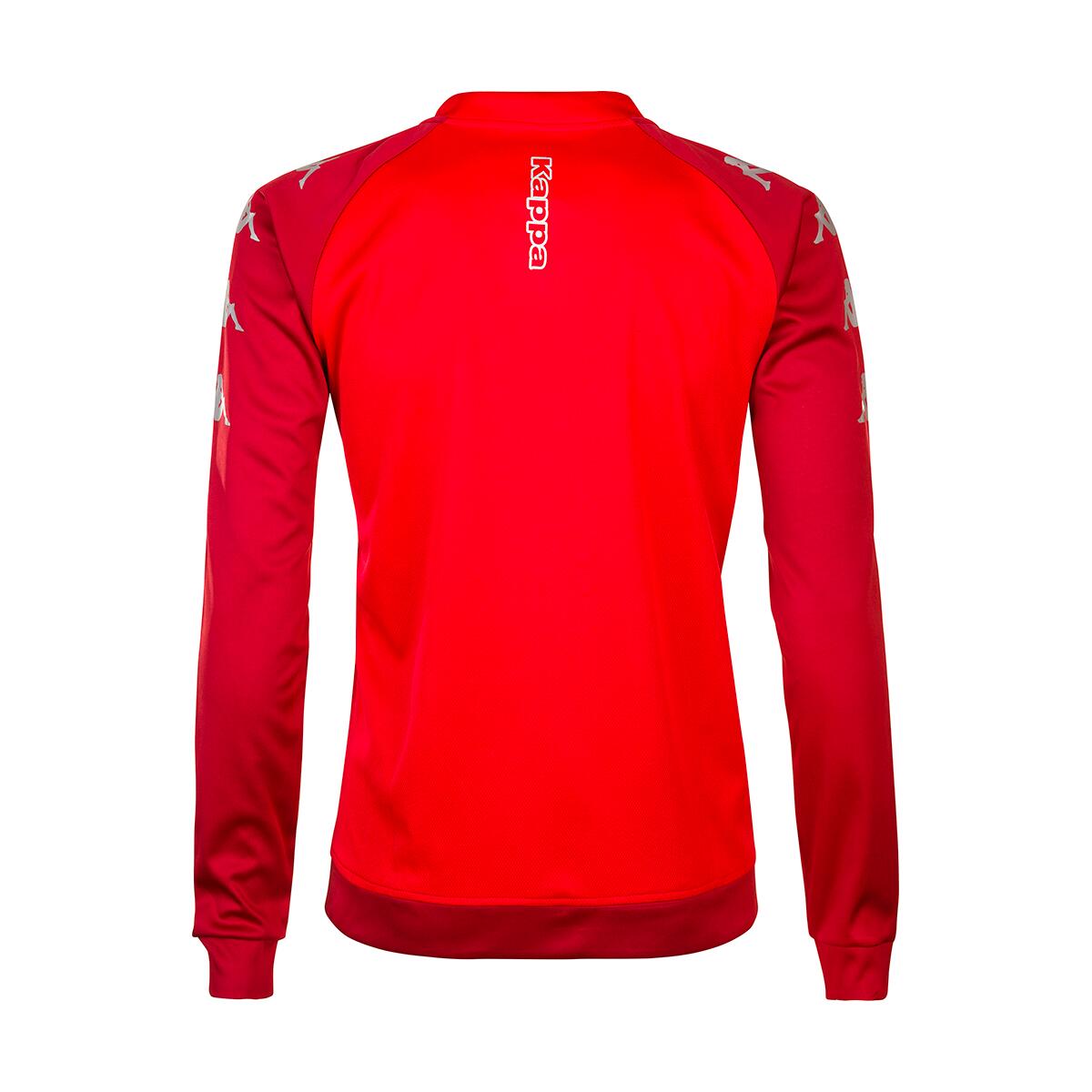 Felpa con zip da uomo in poliestere rosso da calcio 4/6