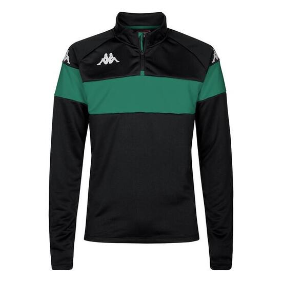 Felpa Kappa Dovare da Ragazzo Nera/Verde