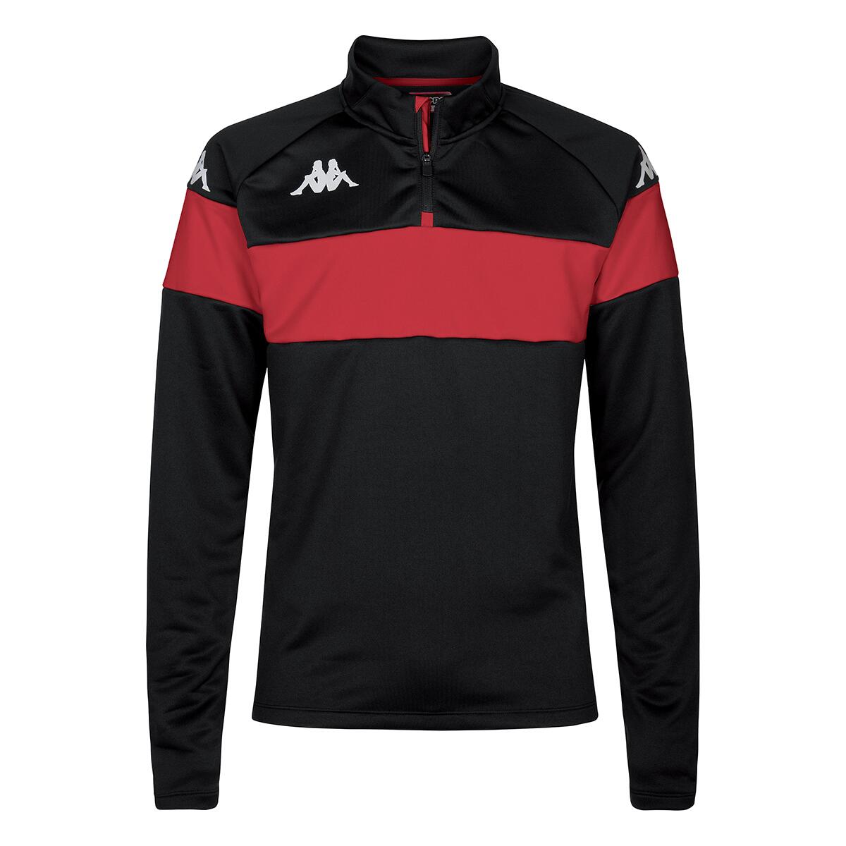 Kappa - Sweatshirt Manches Longues Garçon Dovare Noir - Sweat-shirt - Noir|rouge - 12 À 14 Ans - Decathlon