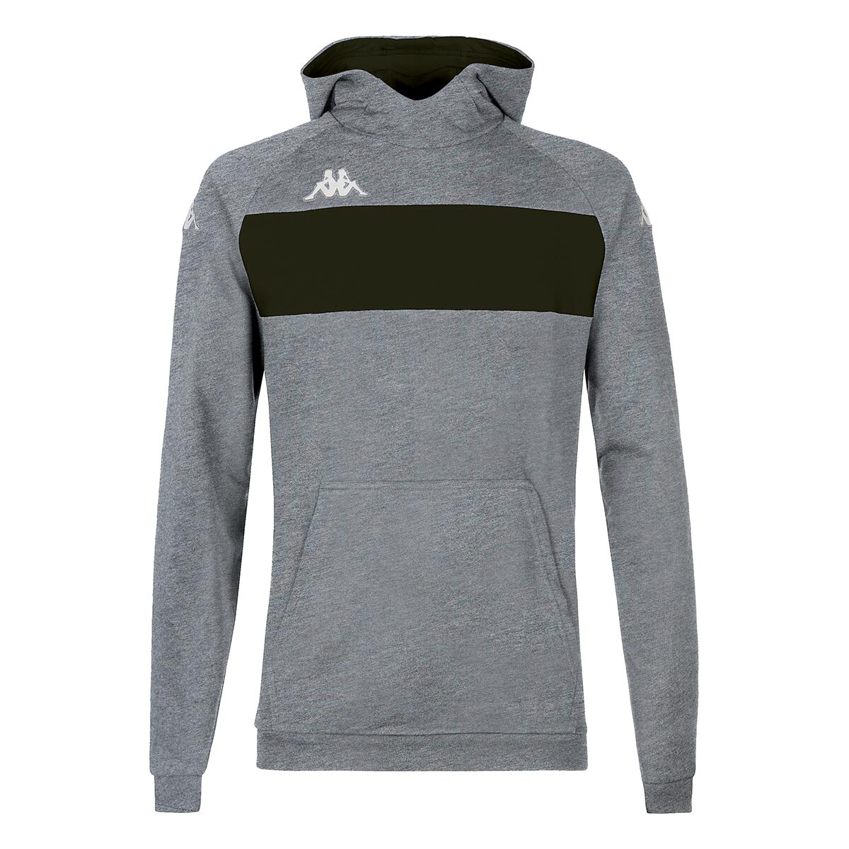 Kappa - Hoodie Manches Longues Homme Daccio Gris - Sweat-shirt - Gris|noir - 48 Xl - Decathlon
