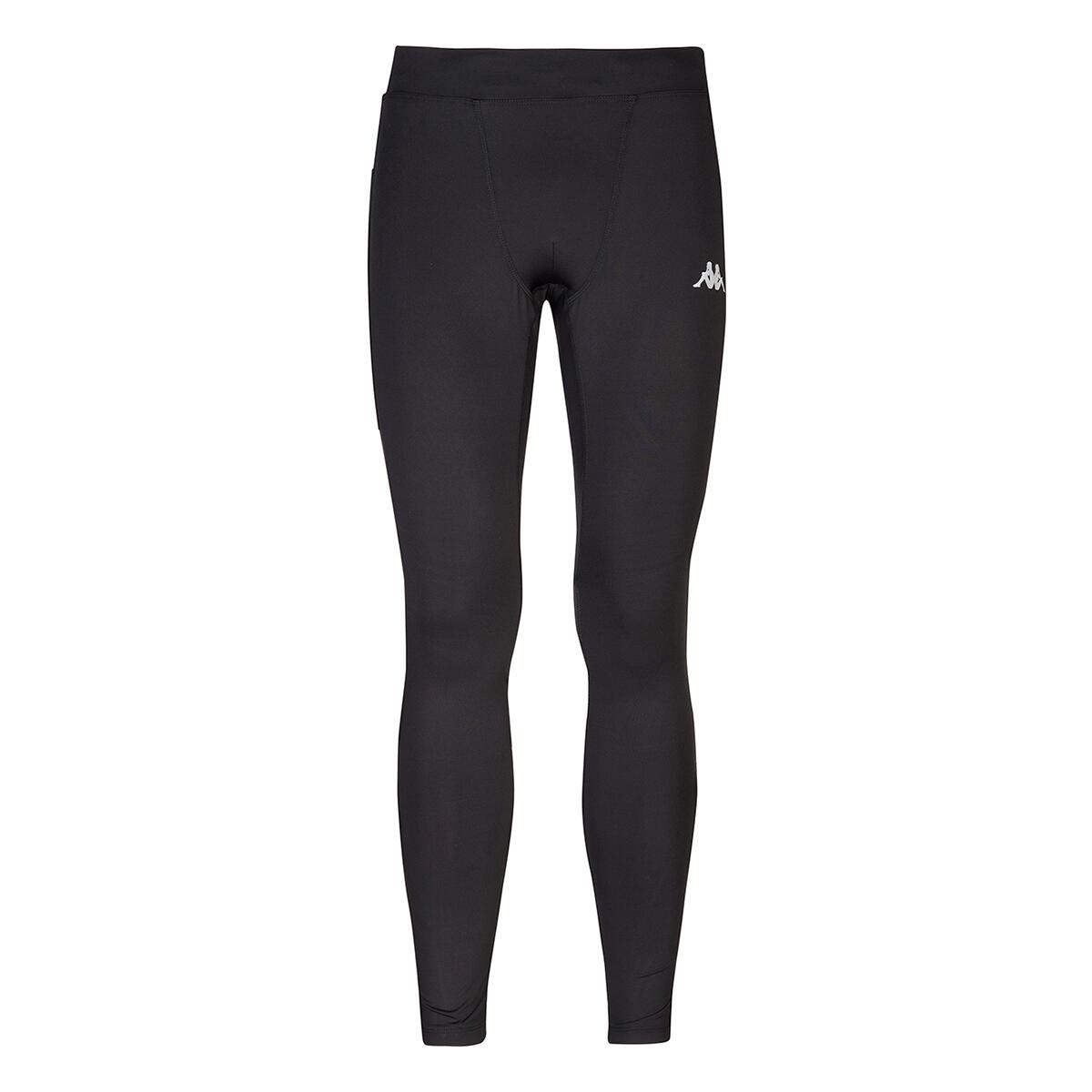 KAPPA pantaloni da uomo in poliestere nero da fitness