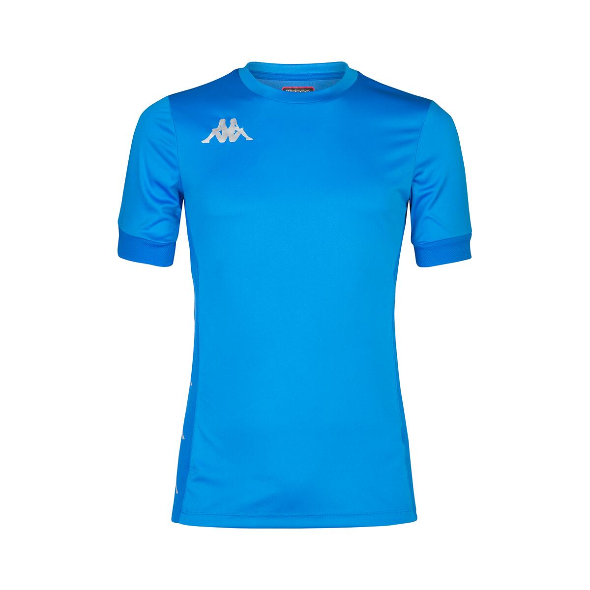 KAPPA t-shirt da bambino in poliestere blu da calcio