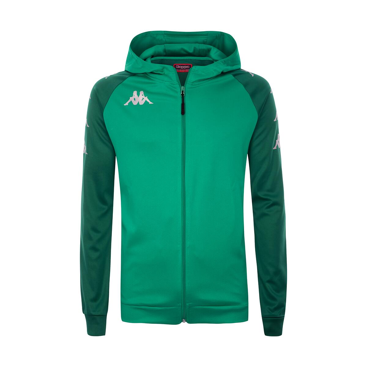 KAPPA felpa con cerniera da uomo in poliestere verde da calcio