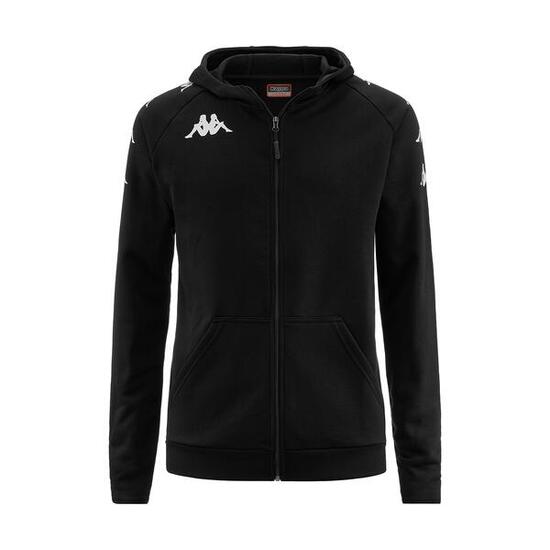 Felpa con zip da bambino in cotone nero da calcio