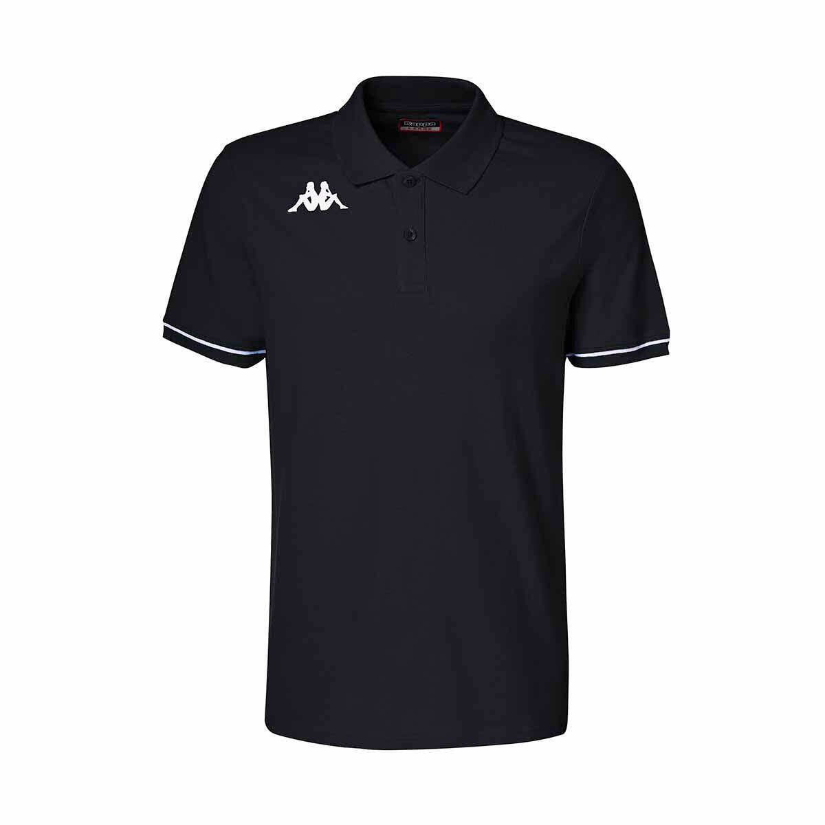 KAPPA polo maniche corte da uomo in cotone nero da fitness