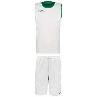 Completo canotta pantaloncino da uomo in poliestere verde da basket