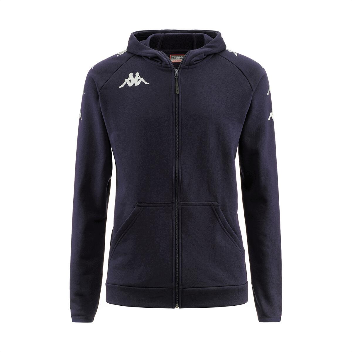 KAPPA felpa con cerniera da bambino in cotone blu da calcio