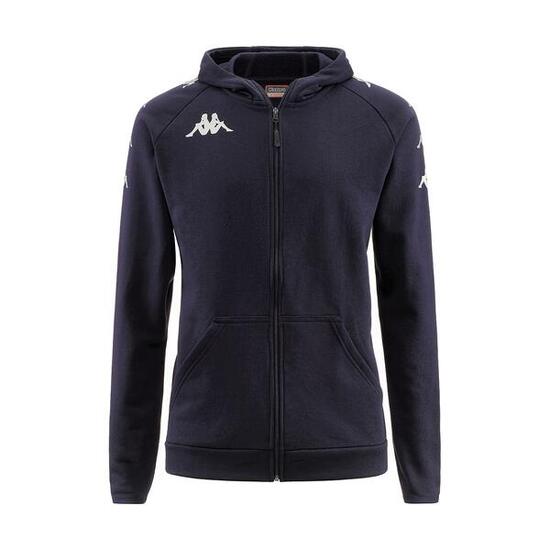 Felpa con zip da bambino in cotone nero da calcio