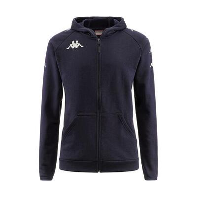 felpa con cerniera da bambino in cotone blu da calcio