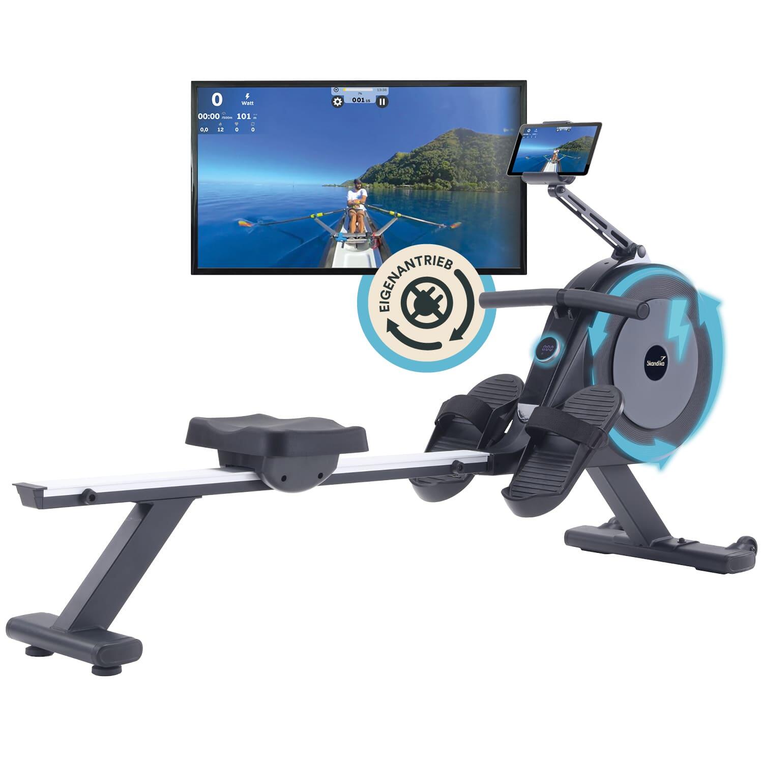 Skandika - Rameur Connecté Autoalimenté Njord P6-g - 32 Niveaux De Résistance - Max 135 Kg - Rameur - Gris - Taille Unique - Decathlon