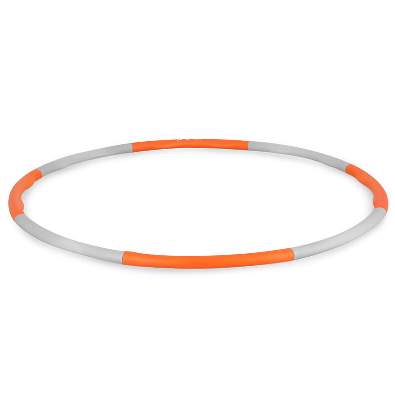 Cerc Hula Hop pliabil Spokey 95 cm cu inserții de masaj, Gri/Portocaliu