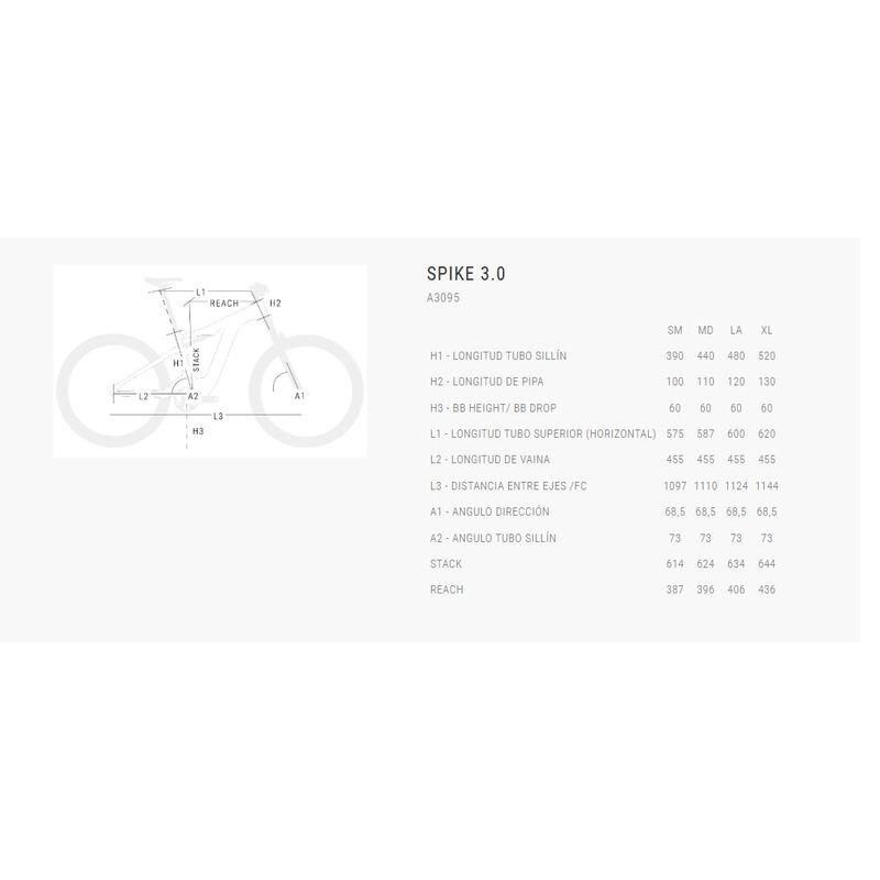 Bicicleta de Montaña 29" Aluminio Bh Spike 3.0 (2025) Rojo - Blanco 4/4