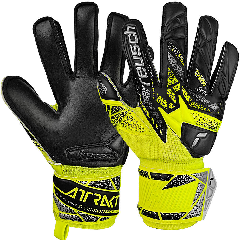 Reusch - Reusch Torwarthandschuhe Attrakt Silver Junior - Gants De Gardien - Gris|jaune - 4 - Decathlon
