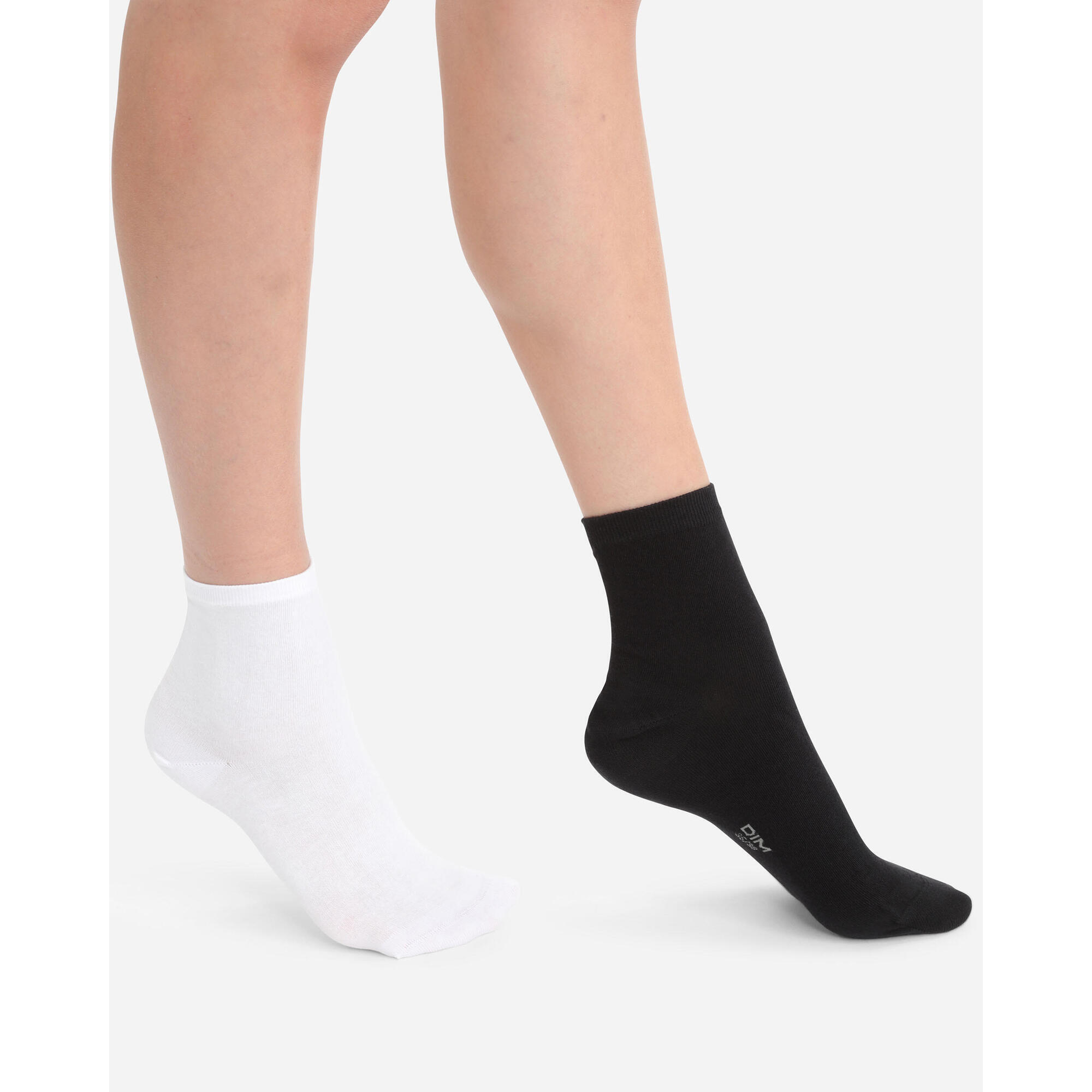 Dim - Lot De 2 Paires De Socquettes Femme Basique Coton - Chaussettes - Multicolore - 39/42 - Decathlon