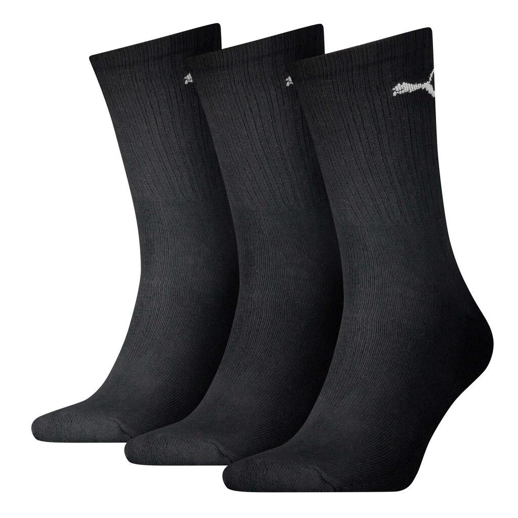 Unisex Adult Logo Sport Crew Socks (Pack of 3) (Black)