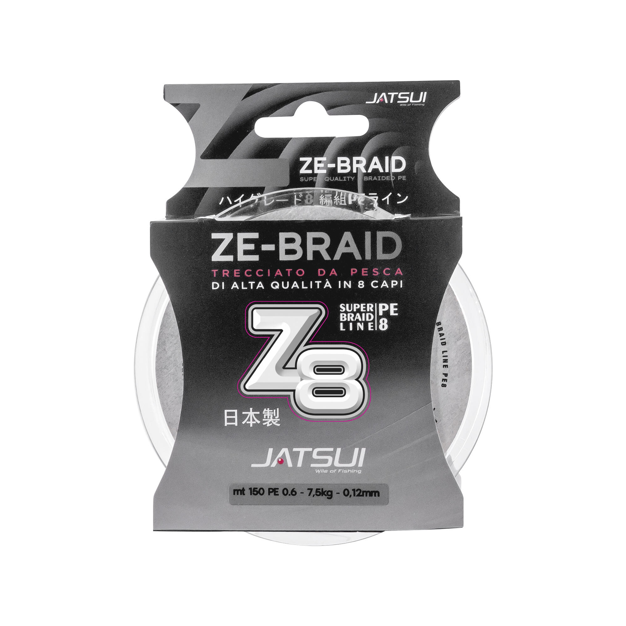 JATSUI JATSUI Filo da Pesca ZE-BRAID Z8 SILVER - Trecciato da Spinning 150 MT / 0.12 MM