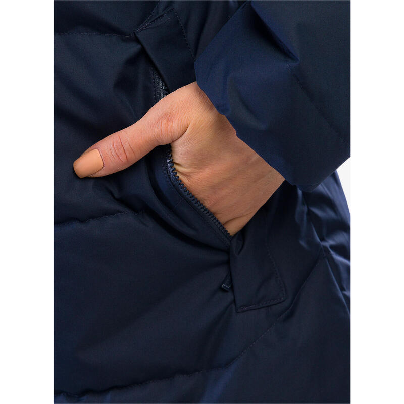 Geacă universală 54429597 lungă cu glugă bleumarin damă