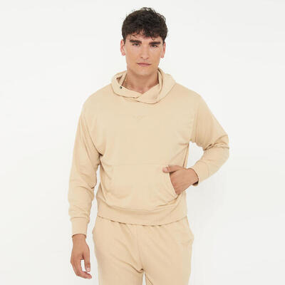 Felpa sportiva unisex con cappuccio F BOXY beige