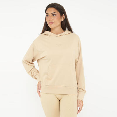 Felpa sportiva unisex con cappuccio F BOXY beige