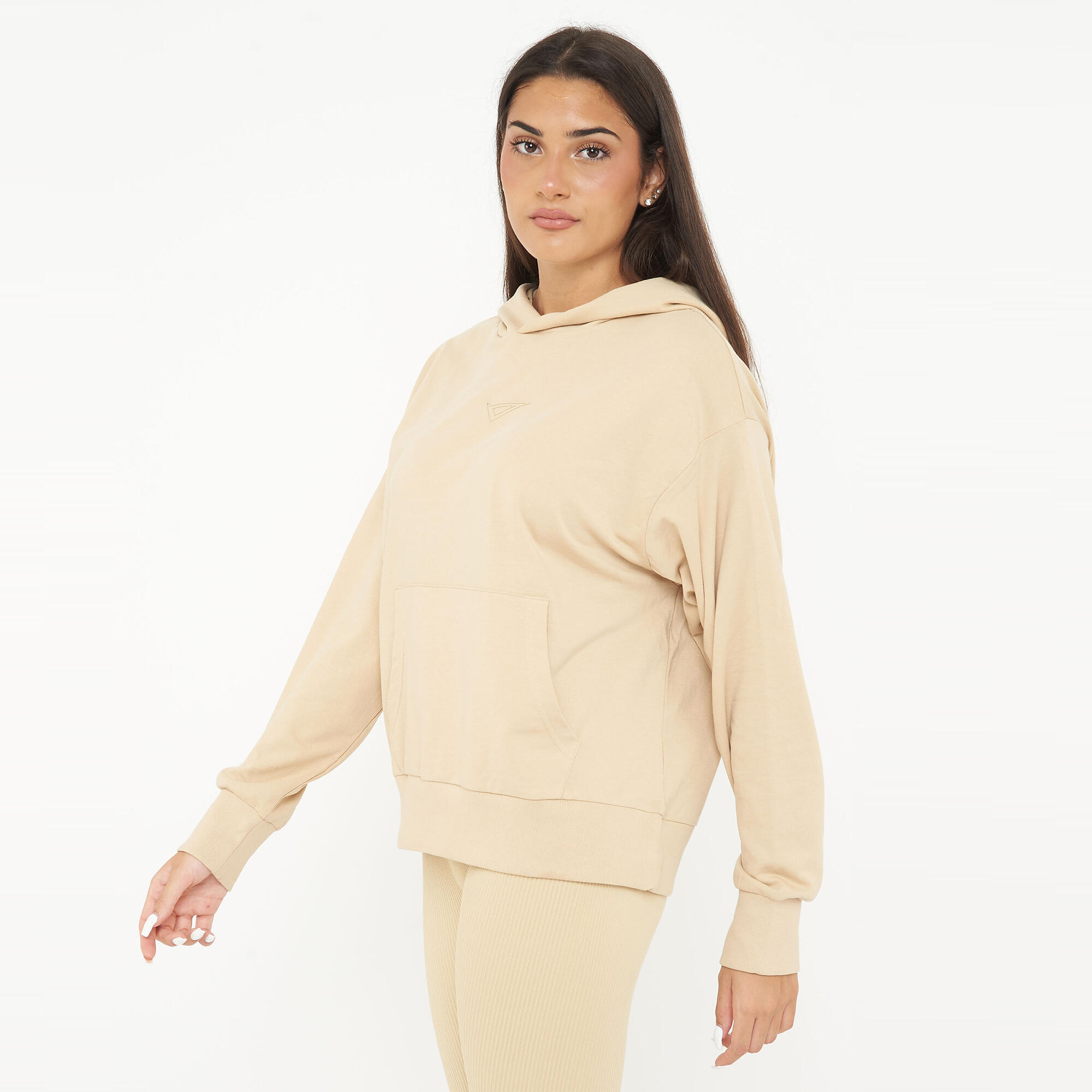 Felpa sportiva unisex con cappuccio F BOXY beige 7/7