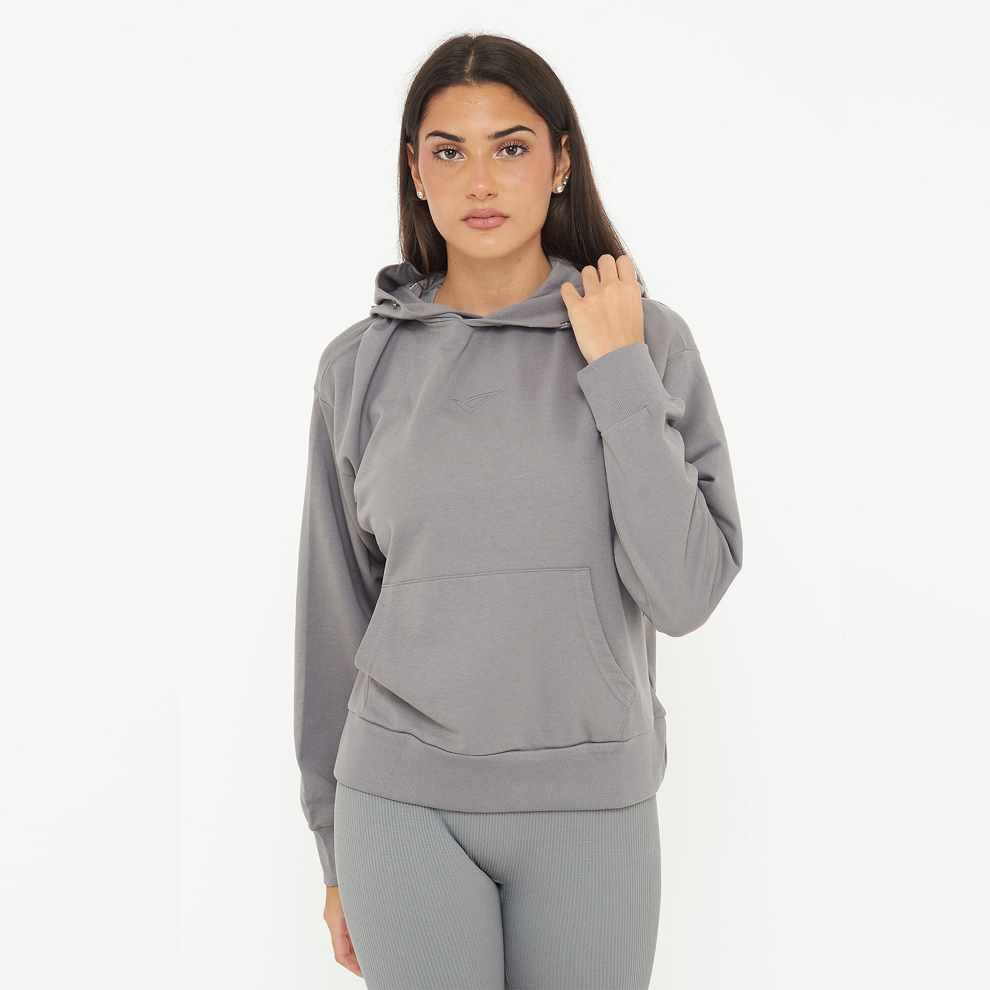 LEGEA Felpa sportiva unisex con cappuccio F BOXY grigio scuro