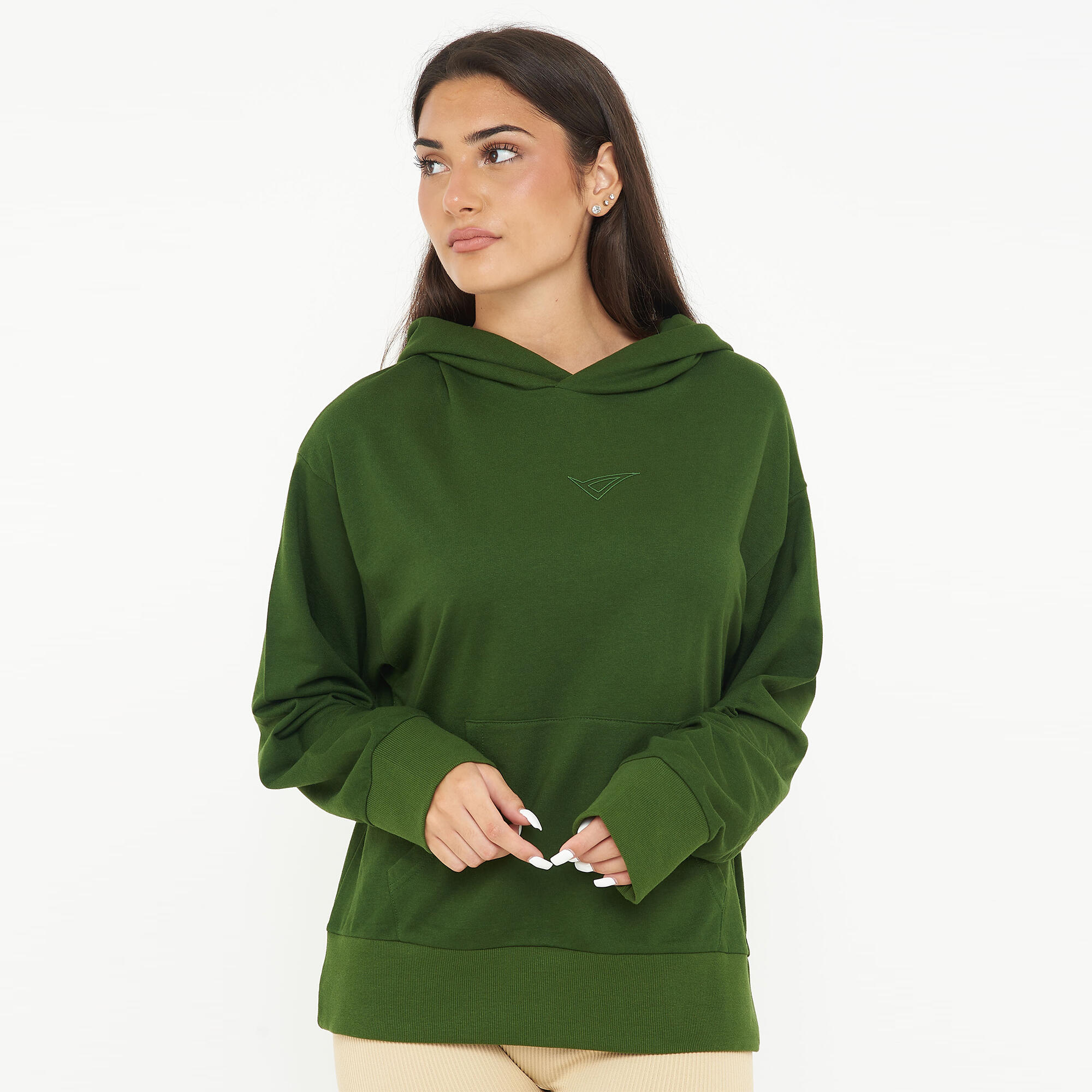 LEGEA Felpa sportiva unisex con cappuccio F BOXY verde scuro